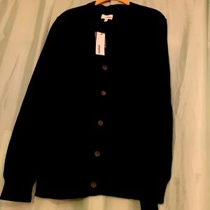 NWT. Black 100% cotton soft and thin with extra button. Never worn. Sonoma Large